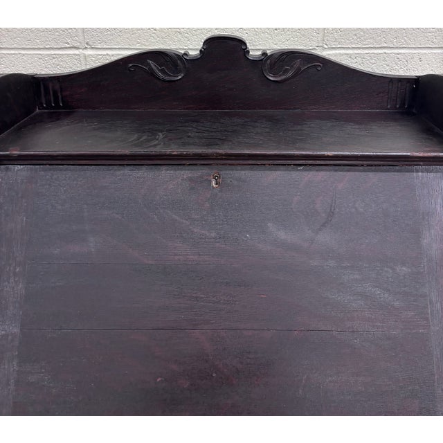 Victorian Antique Victorian Petite Secretary Desk With Storage and Key For Sale - Image 3 of 14