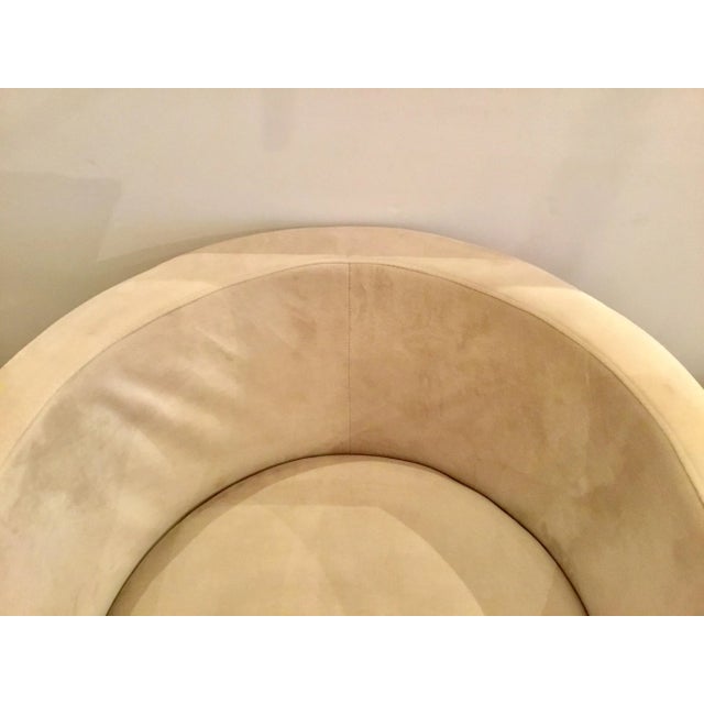 Worlds Away Worlds Away Modern Cream and Gold Barrel Back Jenna Lounge Chair For Sale - Image 4 of 7