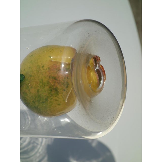 Glass Apple Murano Glass Bottle Vase Sculpture, 1980s For Sale - Image 7 of 9