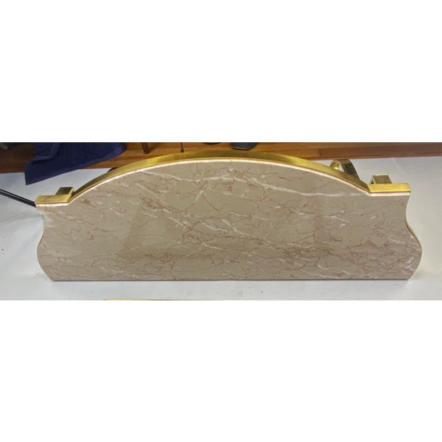 Mid-Century John Stuart Brass & Marble Hanging Entryway Shelf With Mirror For Sale - Image 9 of 11