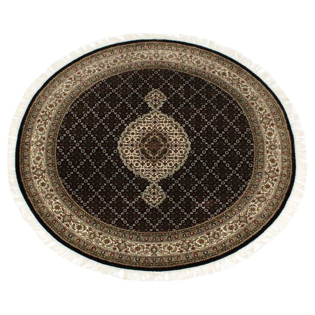 Vintage 20th Century Indian Wool Indo Tabriz Rug, 1980s For Sale