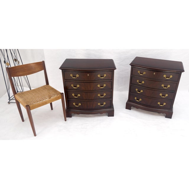 Miint Pair of Stunning 4 Drawer Drexel Solid Mahogany Bachelor Chests Dressers For Sale - Image 16 of 16