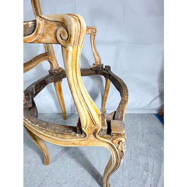 Mid 19th Century Set of 4 Louis XV Style Dining Chair Frames For Sale - Image 9 of 12