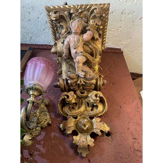 Goldenrod Antique Corbels in Walnut, Set of 2 For Sale - Image 8 of 16
