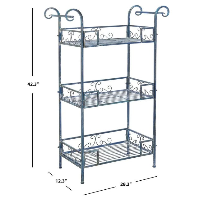 Noreen 3 Tier Shelf - Mossy Blue For Sale In Philadelphia - Image 6 of 11