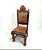 Antique Spanish Castilian Renaissance Revival Armchair in Hand-Carved Wood with Leather Upholstery, 1800s For Sale - Image 6 of 9