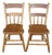 2 Antique 19th Century Colonial Windsor Thumb Back Maple Side End Chairs Pair For Sale