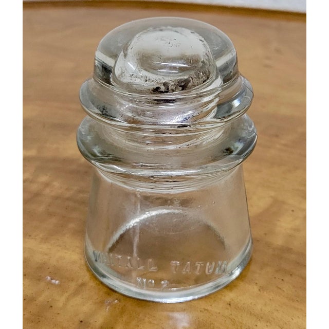 Transparent Vintage Whitall Tatum No. 2 Clear Glass Insulator For Sale - Image 8 of 9