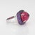 Rubellite Purple Sapphire Ring Estate 18k White Gold Sz 6.5 Cocktail Jewelry For Sale - Image 4 of 9