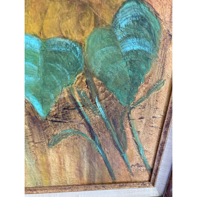 Mid 20th Century Original Sunflowers Oil Painting, Framed and Signed by Artist For Sale In Oklahoma City - Image 6 of 10