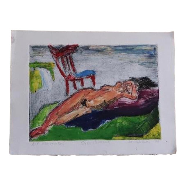 1990 James D. Curtis Etching Titled "Eyes Covered" For Sale