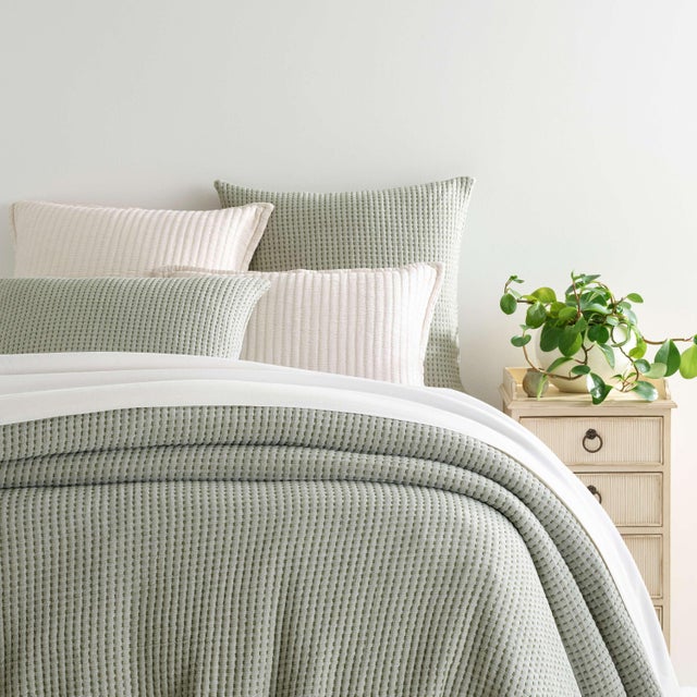 Pine Cone Hill Pine Cone Hill by Annie Selke Pick Stitch Evergreen Matelasse Coverlet, Twin For Sale - Image 4 of 4