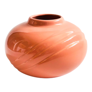 Postmodern Embossed Pink Ceramic Vase