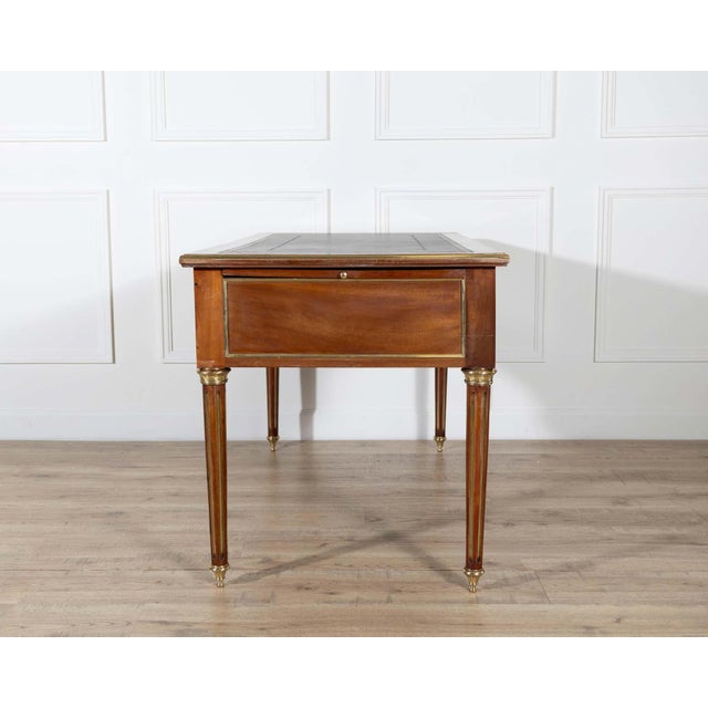 19th Century 19th Century Louis XVI–Style Mahogany Double-Sided Desk with Leather Top For Sale - Image 5 of 13