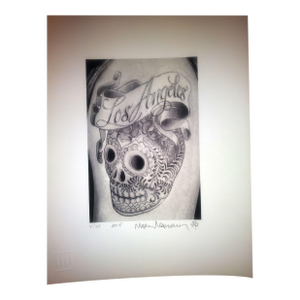 Mark Mahoney " Los Angeles Skull Tattoo" Giclée Print Signed 9 of 50