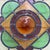 1900 - 1909 Antique Leaded Stained Glass Window With Amber Eye For Sale - Image 5 of 8