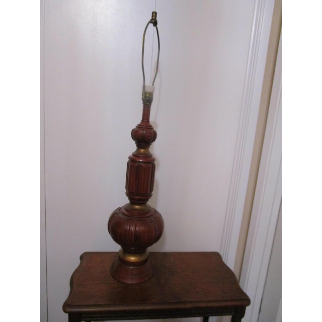 1950s F.A.I.P. Vintage Monumental Plaster and Chalkware Table Lamp Marked For Sale - Image 4 of 6