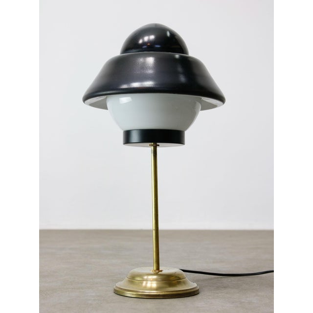 Mid-Century Italian Brass and Glass Table Lamp, 1960s For Sale - Image 10 of 14