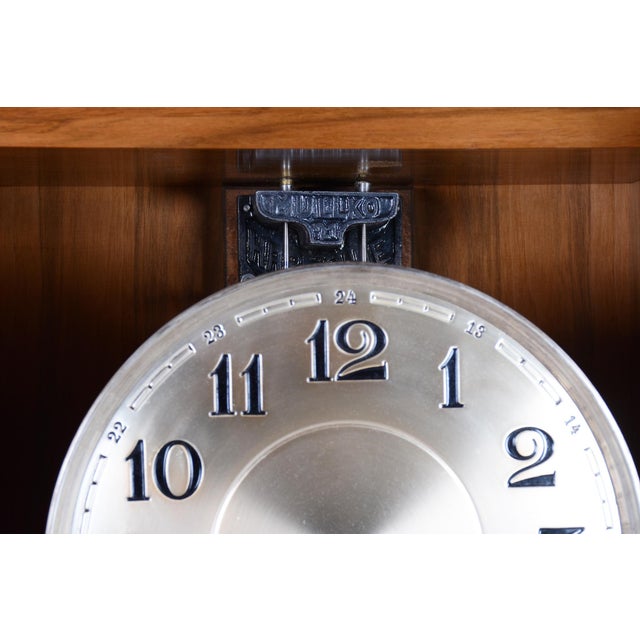 1920s Art Deco Longcase Clock in Walnut and Spruce, 1920s For Sale - Image 5 of 18