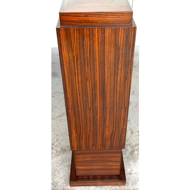 Art Deco Zebrawood Pedestals, Late 20th Century, Sculptural Pair For Sale - Image 16 of 16