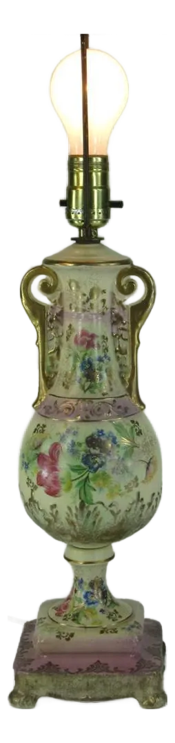 1930s Beckwith China Victorian Style Hand Painted Gold Urn Porcelain