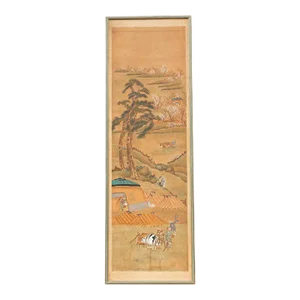 Antique Chinese Landscape Rural Life Painting