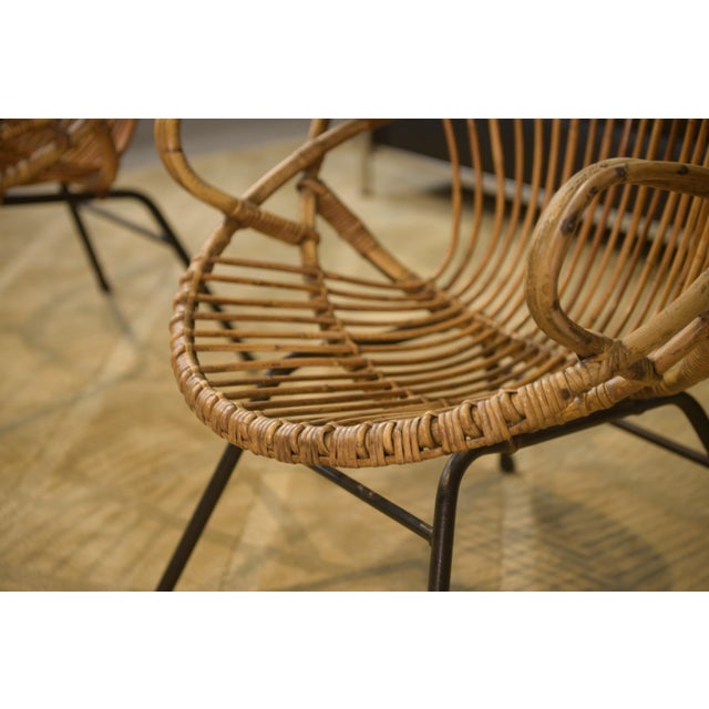 Mid-Century Rattan Armchairs, 1960s, Set of 2 For Sale - Image 9 of 12