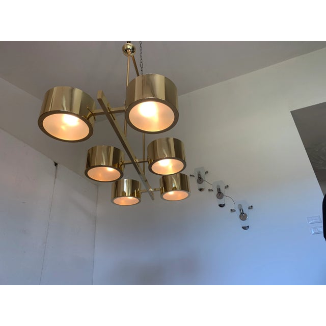 Metal Gold Stilnovo Lelli Style Sputnik Chandelier For Sale - Image 11 of 13