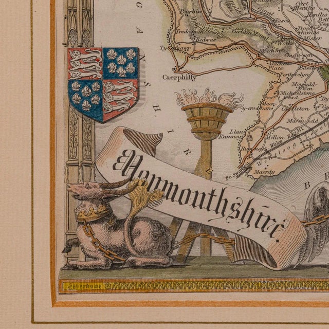 Mid 19th Century 1860's Antique Lithography Map For Sale - Image 5 of 12