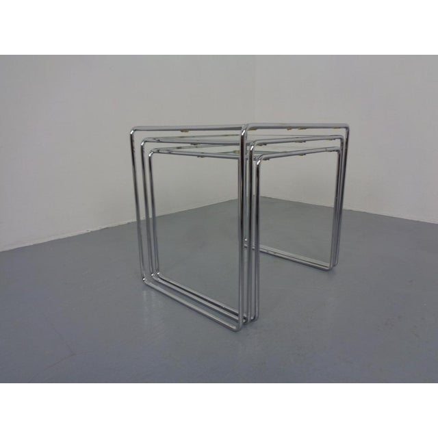 Glass & Chrome Nesting Tables, 1960s, Set of 3 For Sale - Image 11 of 18