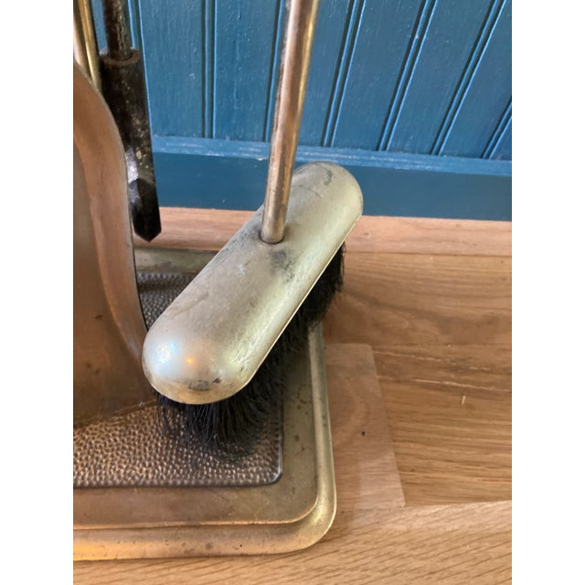 Mid 20th Century Vintage Brass Fireplace Set, 4 Pieces For Sale - Image 5 of 7