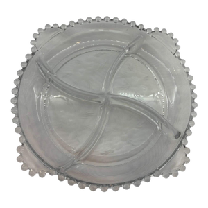 Mid 20th Century Imperial Glass Candlewick 4-Part Etched Dish