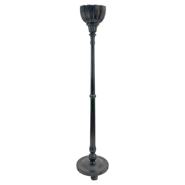 Victorian Carved Ebonized Oak Torchiere Floor Lamp, England, 1890s For Sale - Image 11 of 11