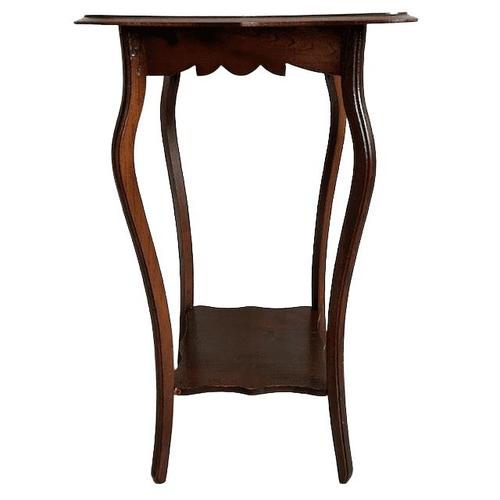 Wood Tall Vintage Art Nouveau Oak Plant Table, 1920s For Sale - Image 7 of 10