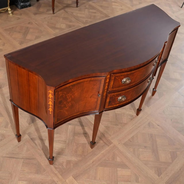 Contemporary Federal Style Serpentine Inlaid Sideboard For Sale - Image 12 of 12