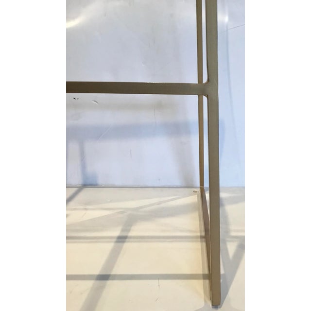 2010s Modern Acrylic and Brass Finished Bars Stools Pair For Sale - Image 5 of 8