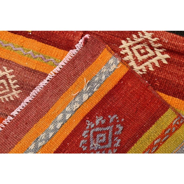 Vintage Kilim Runner Rug in Wool For Sale - Image 10 of 12