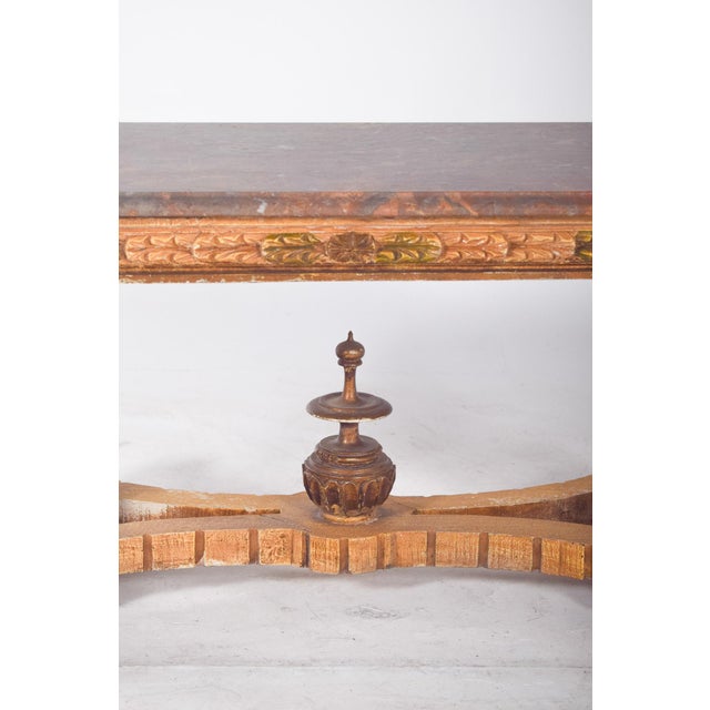 Rectangular Coffee Table with Marble Top, 1920s For Sale - Image 4 of 13