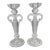 Art Deco Pair Crystal Candle Holders Scalloped Fleur De Lis Austria For Sale