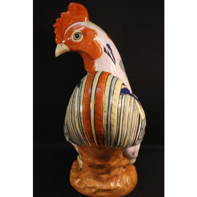 Large Antique Porcelain Rooster For Sale - Image 5 of 18