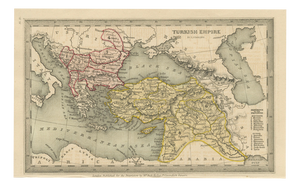 Antique Ottoman Empire Miniature Map from Starling, 1833