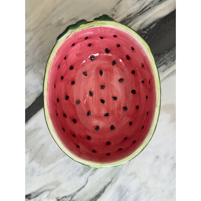 Vintage Trompe L’Oleil Watermelon Bowl For Sale In Seattle - Image 6 of 13