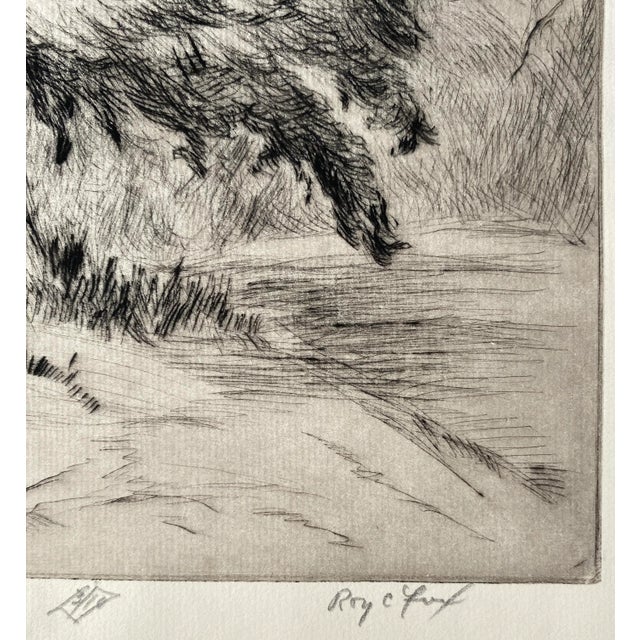 Traditional 1957 Roy Fox Oak Landscape Drypoint For Sale - Image 3 of 5