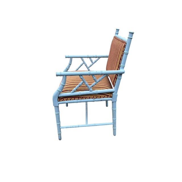 Mid 20th Century Mid 20th Century Faux Bamboo Armchair For Sale - Image 5 of 11