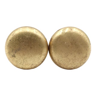 Pair of Vintage 1.125 In. Brass Cabinet Drawer Knobs For Sale