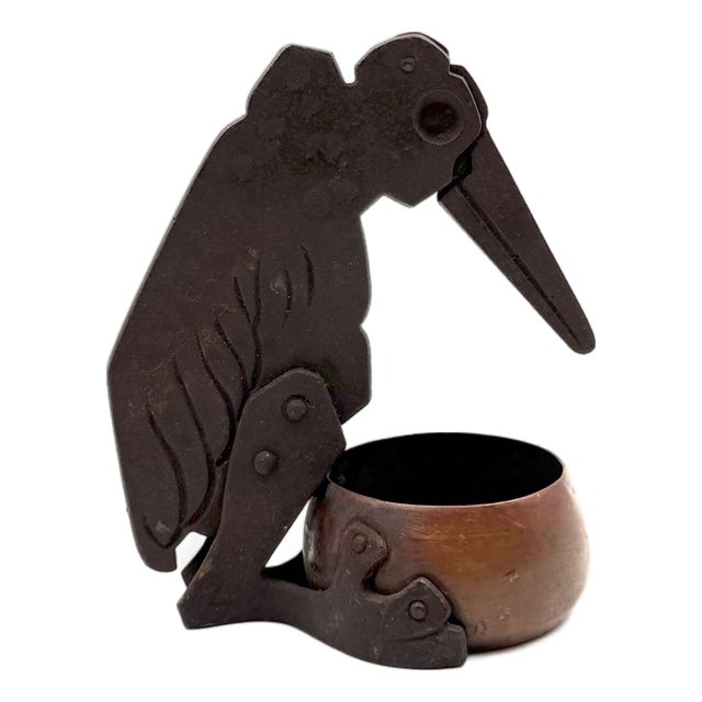 Art Nouveau Marabou Shaped Cigar Cutter and Ashtray from Ignatius Taschner, Germany, 1910 For Sale