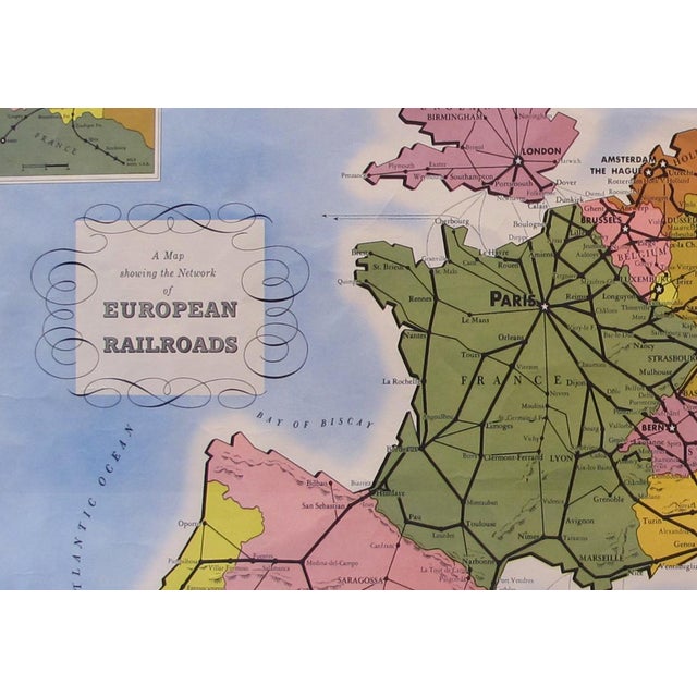 Modern Original 1949 French Railway Map For Sale - Image 3 of 6