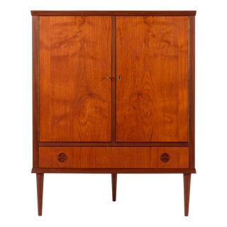 Mid-Century Modern Danish Teak Corner Cabinet with Drawer, 1960s For Sale