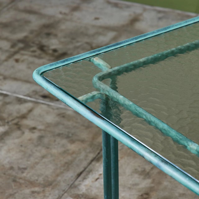Walter Lamb Verdigris Square Bronze Patio Dining Table for Brown Jordan For Sale - Image 9 of 18