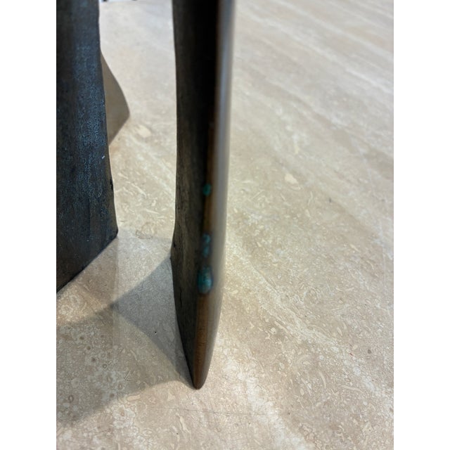 Pair of Solid Bronze Vintage Candlesticks For Sale - Image 11 of 12